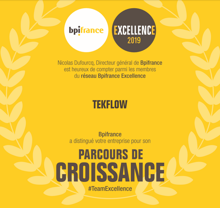 Lire la suite à propos de l’article Tekflow, member of 2019 Bpifrance Excellence network